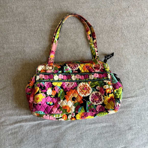 RETIRED Vera Bradley Va Va Bloom Bowler Shoulder Bag, Zip Closure - Picture 1 of 4